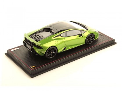Lamborghini Huràcan Tecnica MR Collection 1/18 LAMBO054A Verde Selvans con vetrina 2