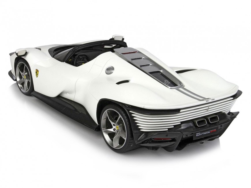 Ferrari Daytona SP3 Icona BBR Models 1/18 P18214B Blanc Italien Mat Métallisé avec vitrine