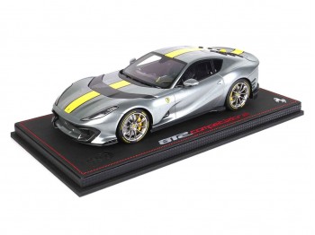 Ferrari 812 Competizione BBR Models 1/18 P18207A Grigio Coburn Metallizzato con vetrina