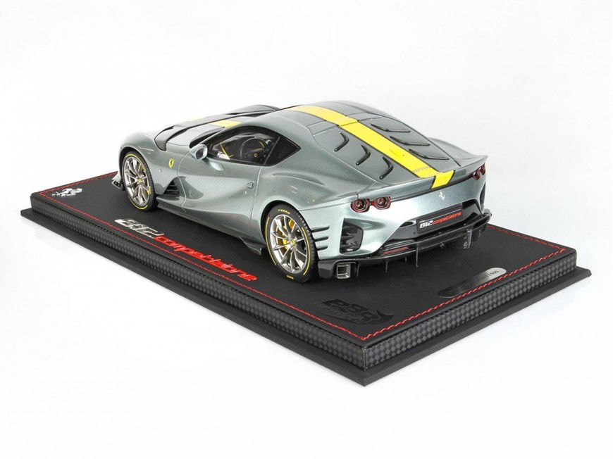 Ferrari 812 Competizione BBR Models 1/18 P18207A Grigio Coburn Metallizzato con vetrina