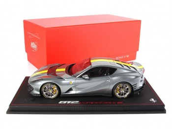 Ferrari 812 Competizione BBR Models 1/18 P18207A Grigio Coburn Metallizzato con vetrina