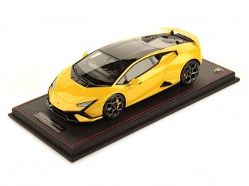 Lamborghini Huràcan Tecnica MR Collection 1/18 LAMBO054C Bélénus Jaune avec vitrine