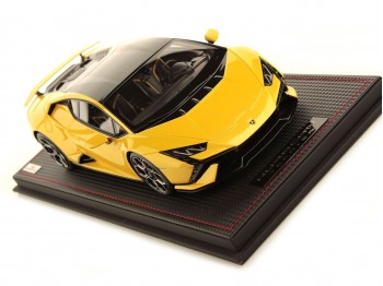 Lamborghini Huràcan Tecnica MR Collection 1/18 LAMBO054C Bélénus Jaune avec vitrine