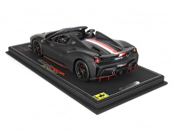 Ferrari 488 Pista Spider Charles Leclerc BBR Models 1/18 P18162CL Nero Opaco con vetrina