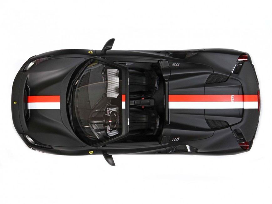 Ferrari 488 Pista Spider Charles Leclerc BBR Models 1/18 P18162CL Nero Opaco con vetrina