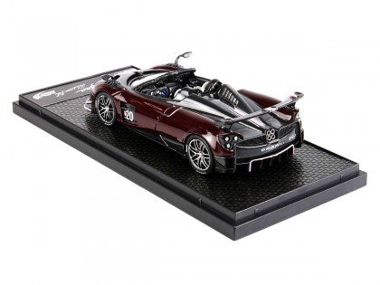 Pagani Huayra Roadster BC BBR Models 1/43 BBRC226C Fibre de Carbone Rouge Foncé et Noire 2