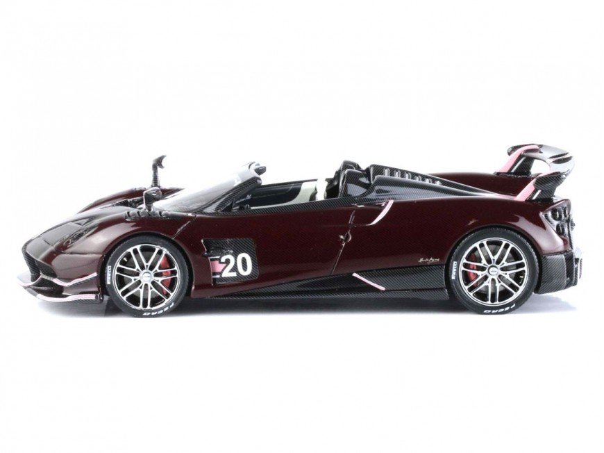 Pagani Huayra Roadster BC BBR Models 1/43 BBRC226C Fibre de Carbone Rouge Foncé et Noire