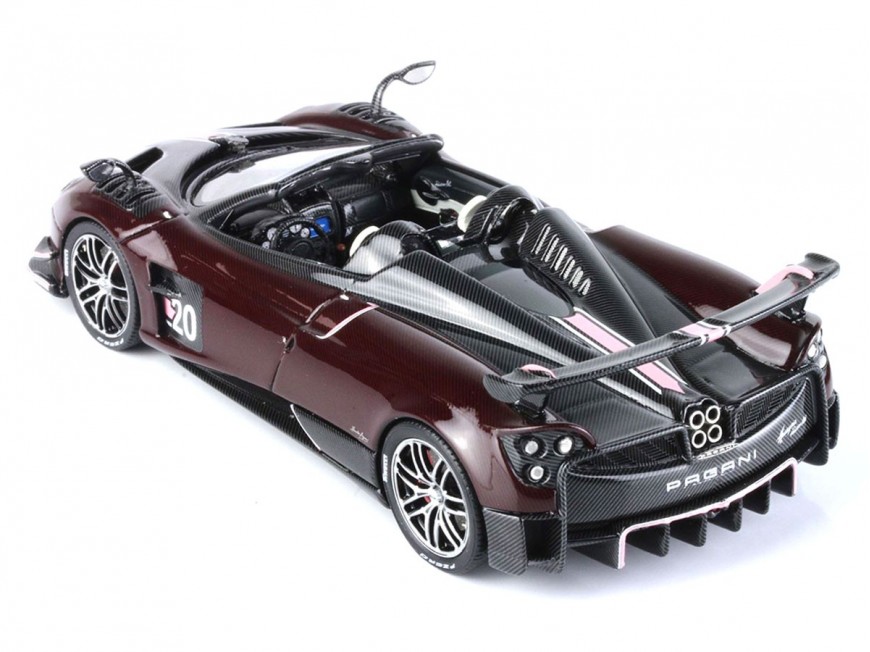Pagani Huayra Roadster BC BBR Models 1/43 BBRC226C Fibre de Carbone Rouge Foncé et Noire