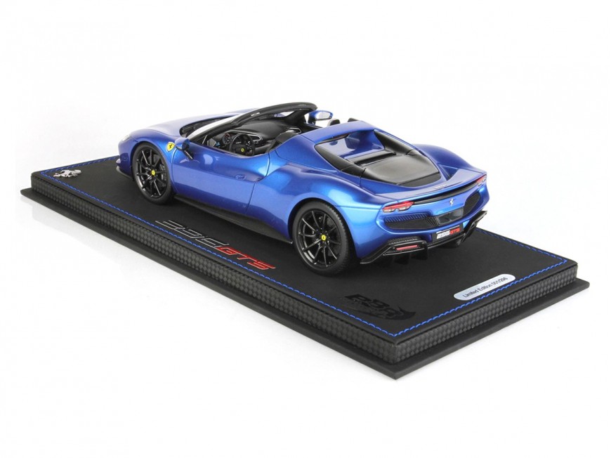 Ferrari 296 GTS BBR Models 1/18 P18215F Metallic Corsa Blue with display case
