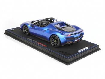 Ferrari 296 GTS BBR Models 1/18 P18215F Metallic Corsa Blue with display case