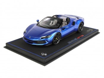 Ferrari 296 GTS BBR Models 1/18 P18215F Metallic Corsa Blue with display case