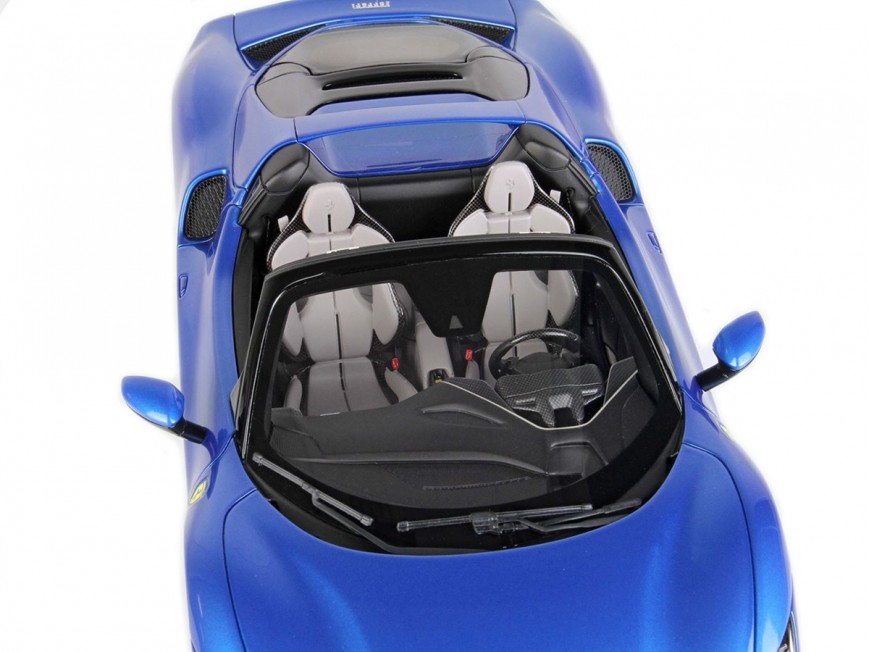 Ferrari 296 GTS BBR Models 1/18 P18215F Metallic Corsa Blue with display case