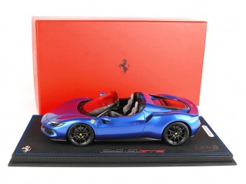 Ferrari 296 GTS BBR Models 1/18 P18215F Metallic Corsa Blue with display case