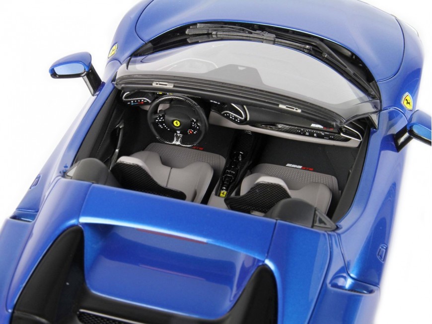 Ferrari 296 GTS BBR Models 1/18 P18215F Metallic Corsa Blue with display case