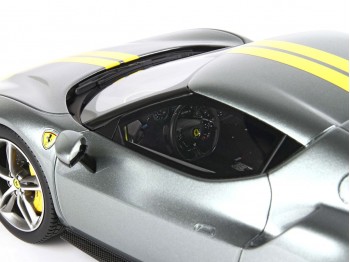 Ferrari 296 GTB Assetto Fiorano BBR Models 1/18 P18211A Metallic Coburn Grey with display case