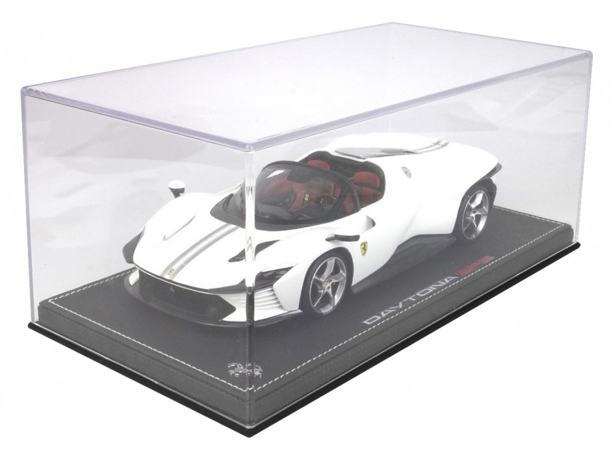 Ferrari Daytona SP3 Icona BBR Models 1/18 P18214B Blanc Italien Mat Métallisé avec vitrine