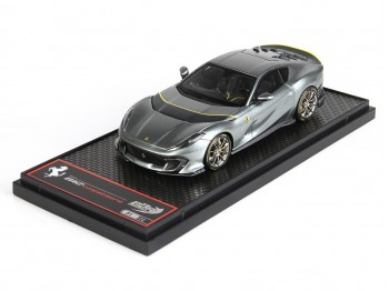 Ferrari 812 Competizione BBR Models 1/43 BBRC259A2 Coburn Grey with Fly Yellow horizontal stripe
