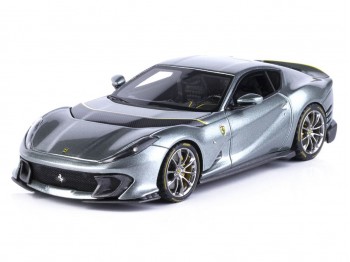 Ferrari 812 Competizione BBR Models 1/43 BBRC259A2 Coburn Grey with Fly Yellow horizontal stripe