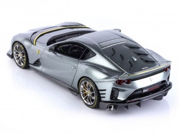 Ferrari 812 Competizione BBR Models 1/43 BBRC259A2 Coburn Grey with Fly Yellow horizontal stripe