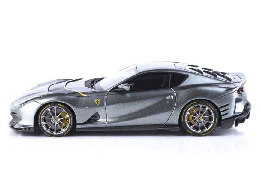 Ferrari 812 Competizione BBR Models 1/43 BBRC259A2 Coburn Grey with Fly Yellow horizontal stripe