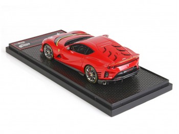 Ferrari 812 Competizione BBR Models 1/43 BBRC259B2 Rouge de Course 322 avec bande horizontale Jaune Fly