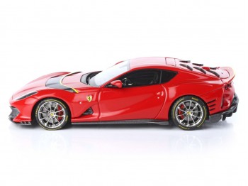 Ferrari 812 Competizione BBR Models 1/43 BBRC259B2 Rouge de Course 322 avec bande horizontale Jaune Fly