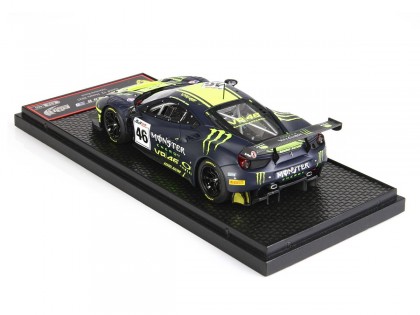 Ferrari 488 GT3 Valentino Rossi Team Kessel BBR Models 1/43 BBRC258 Jaune Fluo et Bleu Mat 2