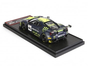 Ferrari 488 GT3 Valentino Rossi Team Kessel BBR Models 1/43 BBRC258 Jaune Fluo et Bleu Mat