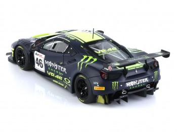 Ferrari 488 GT3 Valentino Rossi Team Kessel BBR Models 1/43 BBRC258 Giallo Fluo e Blu Opaco