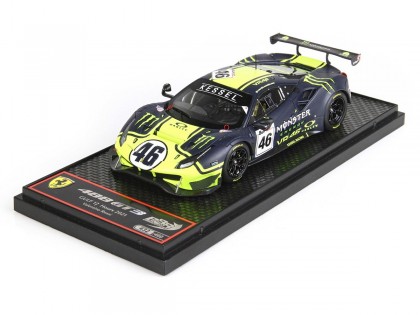 Ferrari 488 GT3 Valentino Rossi Team Kessel BBR Models 1/43 BBRC258 Giallo Fluo e Blu Opaco