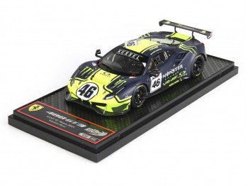 Ferrari 488 GT3 Valentino Rossi Team Kessel BBR Models 1/43 BBRC258 Giallo Fluo e Blu Opaco
