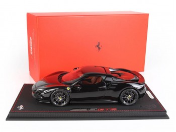 Ferrari 296 GTB BBR Models 1/18 P18210E2 Noir Brillant 1250 avec vitrine