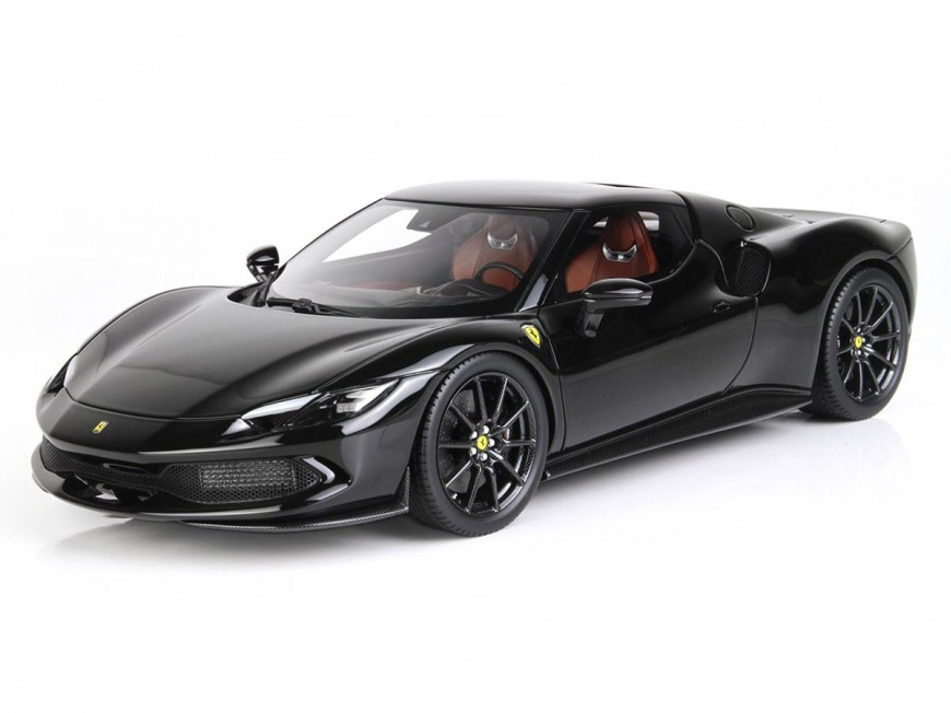 Ferrari 296 GTB BBR Models 1/18 P18210E2 Noir Brillant 1250 avec vitrine