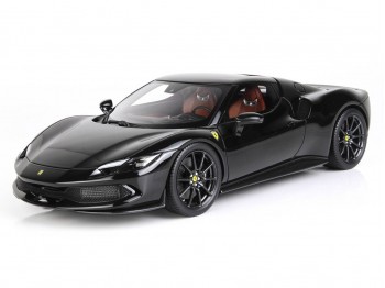 Ferrari 296 GTB BBR Models 1/18 P18210E2 Noir Brillant 1250 avec vitrine