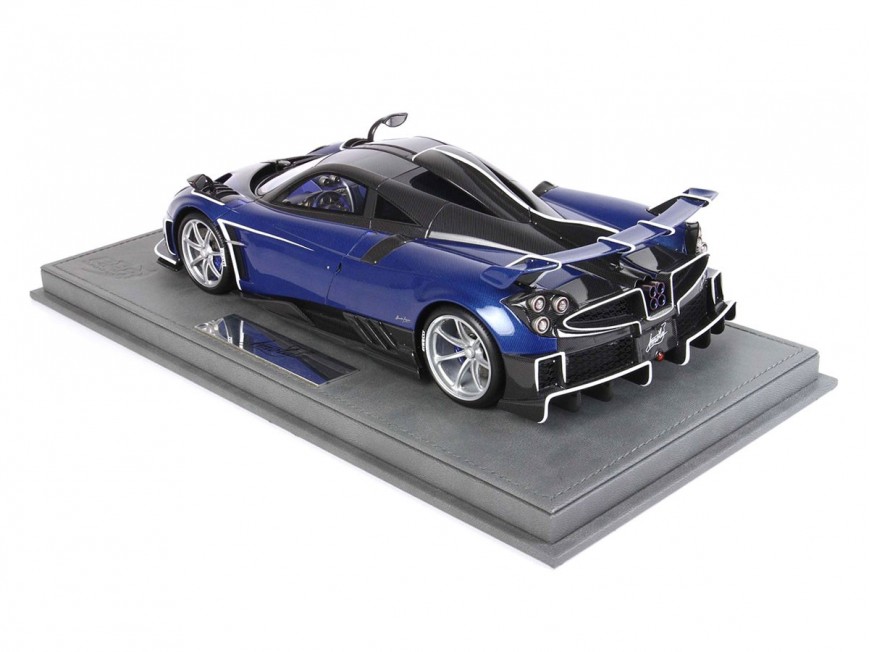 Pagani Imola BBR Models 1/18 P18192A Blue Carbon Fiber with display case