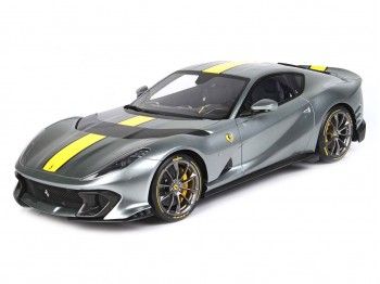 Ferrari 812 Competizione BBR Models 1/12 BBR1215A Metallic Coburn Grey with display case