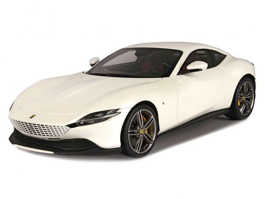 Ferrari Roma BBR Models 1/18 P18185M Metallic Italia White with display case