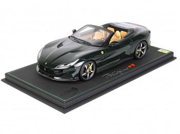 Ferrari Portofino M Spider BBR Models 1/18 P18193C Verde British Metallizzato con vetrina