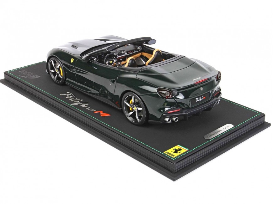 Ferrari Portofino M Spider BBR Models 1/18 P18193C Verde British Metallizzato con vetrina