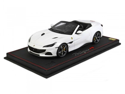 Ferrari Portofino M Spider BBR Models 1/18 P18193E1 Bianco Cervino Metallizzato con vetrina