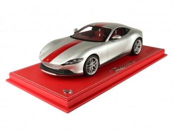 Ferrari Roma BBR Models 1/18 P18185CHI 30° Anniversario Argento Opaco Sanusilver con vetrina