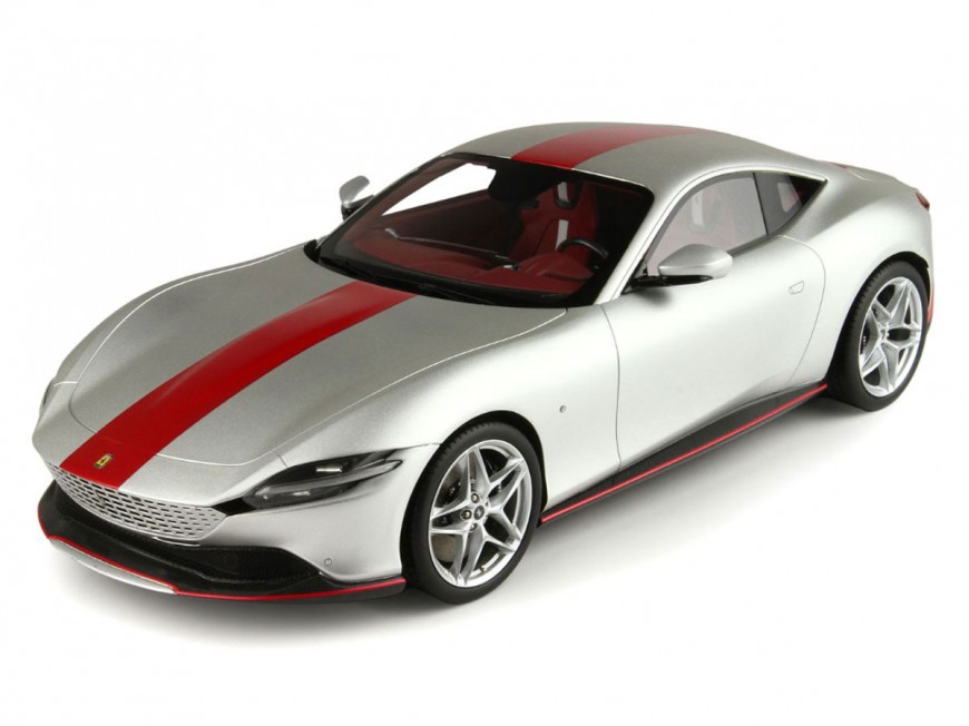 Ferrari Roma BBR Models 1/18 P18185CHI 30° Anniversario Argento Opaco Sanusilver con vetrina