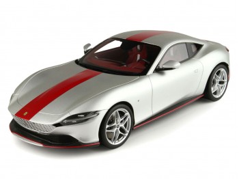 Ferrari Roma BBR Models 1/18 P18185CHI 30° Anniversario Argento Opaco Sanusilver con vetrina
