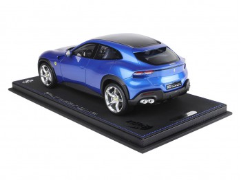 Ferrari Purosangue BBR Models 1/18 P18219G Bleu de Course Métallisé avec vitrine