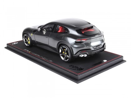 Ferrari Purosangue BBR Models 1/18 P18219A Grigio Silverstone Metallizzato con vetrina 2