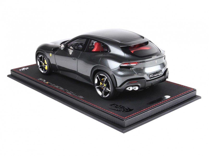 Ferrari Purosangue BBR Models 1/18 P18219A Metallic Silverstone Grey with display case