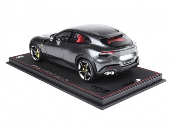 Ferrari Purosangue BBR Models 1/18 P18219A Metallic Silverstone Grey with display case