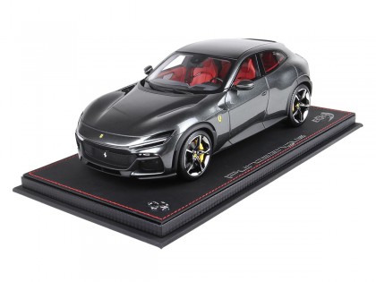 Ferrari Purosangue BBR Models 1/18 P18219A Grigio Silverstone Metallizzato con vetrina