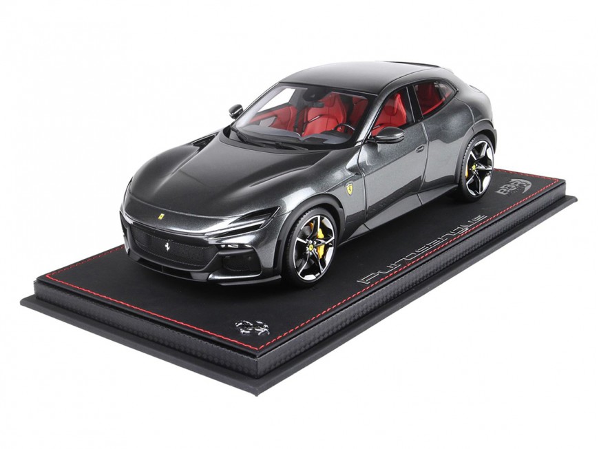 Ferrari Purosangue BBR Models 1/18 P18219A Metallic Silverstone Grey with display case