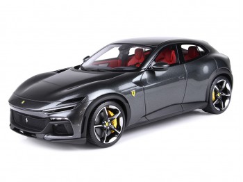 Ferrari Purosangue BBR Models 1/18 P18219A Metallic Silverstone Grey with display case